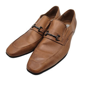 Steve Madden Size 13 Brown Leather Slip On "Mendal" Square Toe Horse Bit Loafer